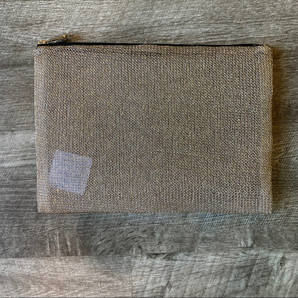 Dior large gold mesh pouch NWOT